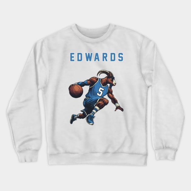 Anthony Edwards Goat Timberwolves Crewneck Sweatshirt by DarkWave